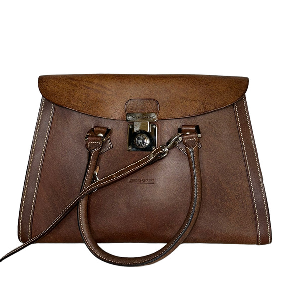 Dooney & Bourke Handbags - Dooney & Bourke Vintage Dark Brown Leather Handbag Crossbody